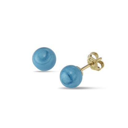 Pair of Gold and Turquoise Earrings