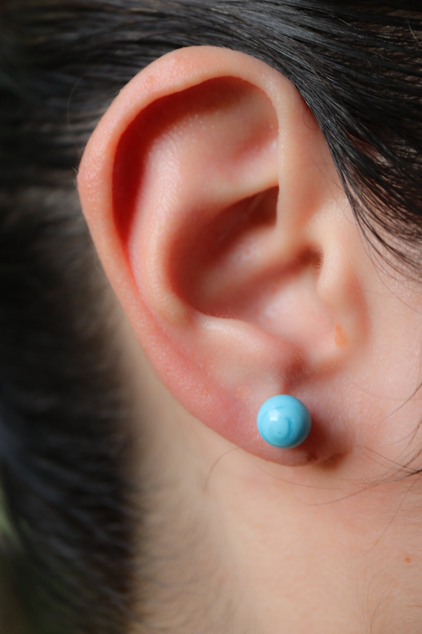 Pair of Gold and Turquoise Earrings